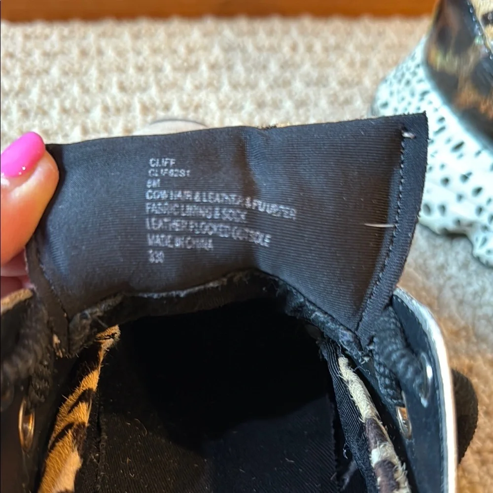 Steve Madden Animal Print Wedge Sneakers Size 8 - Picture 4 of 5